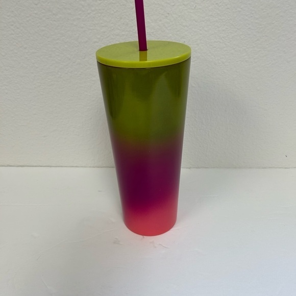 Starbucks 2022 /NWT/Yellow Pink and Coral Stainless Steel Insulated 24oz Venti - Picture 4 of 10
